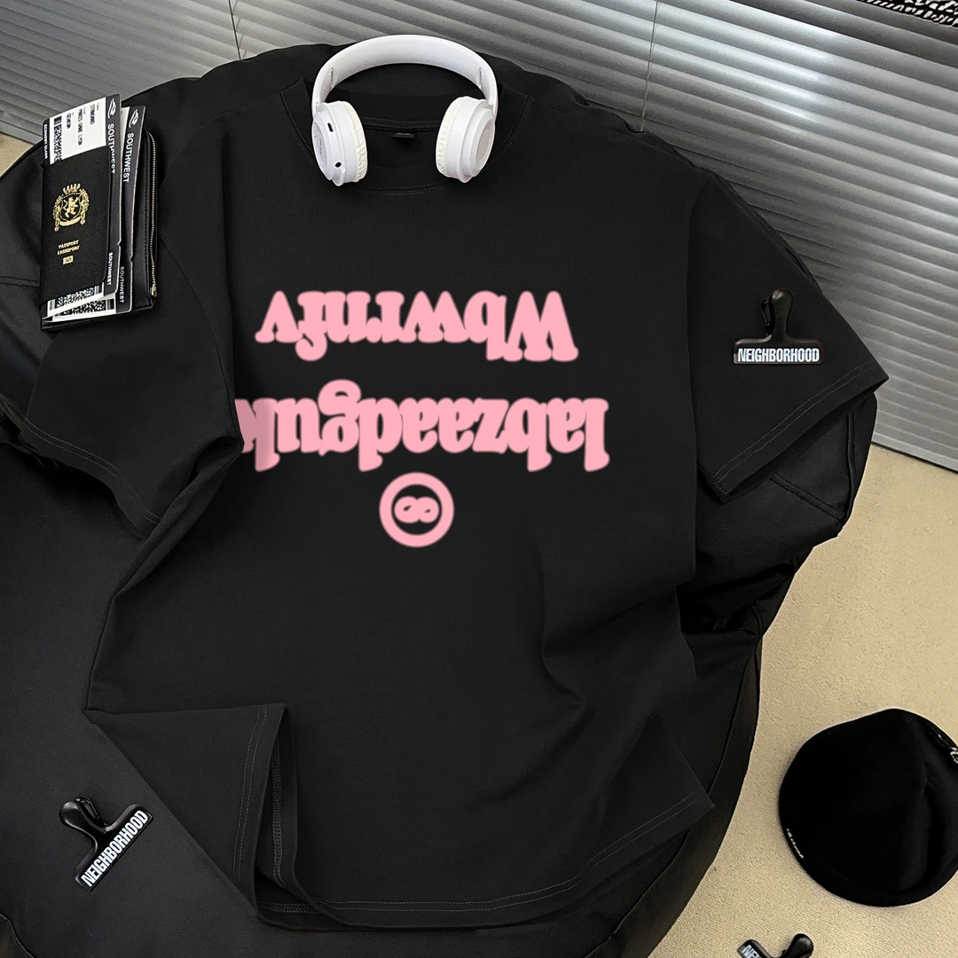 宽松型圆领印花短袖T恤韩版上衣港风百搭复古学生潮流国潮