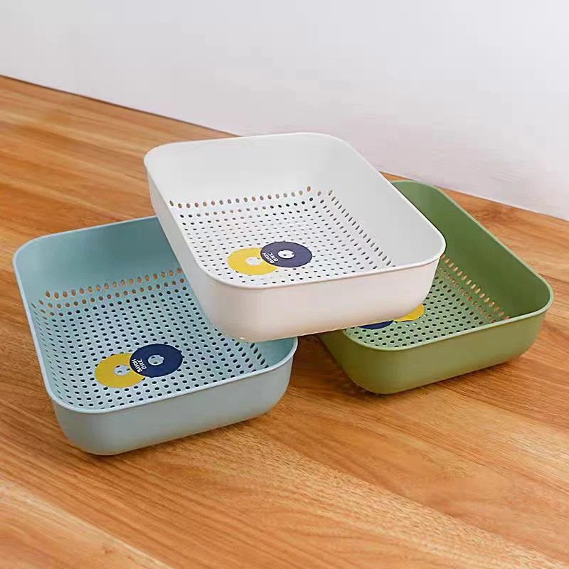 【颜色随机3件套】方形箩筐洗菜篮沥水盆加厚