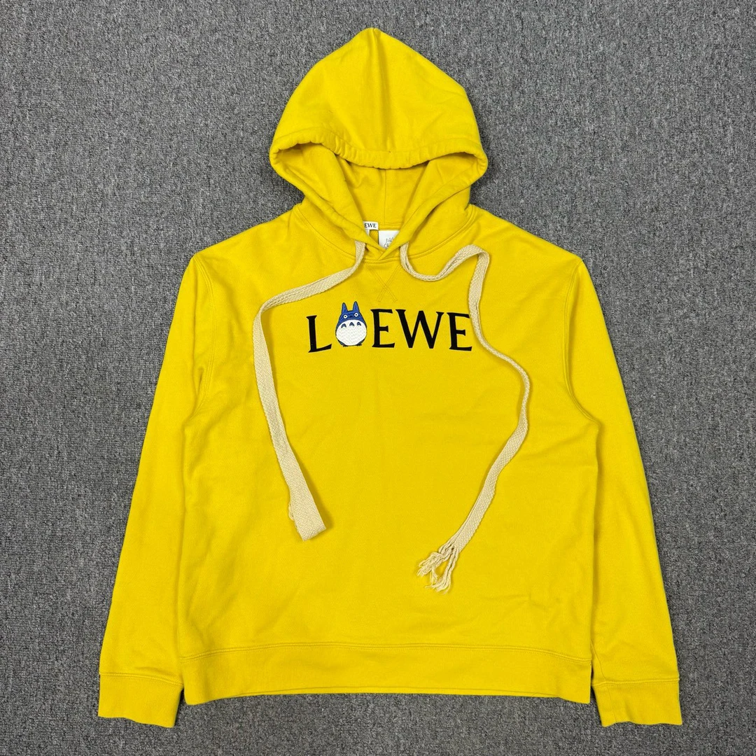 99新 LOEWE/罗意威 12545556 nz 罗意威 黄色龙猫联名款帽衫 L码