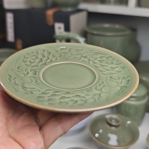 耀州窑孟红娟老师塔式牡丹盏托