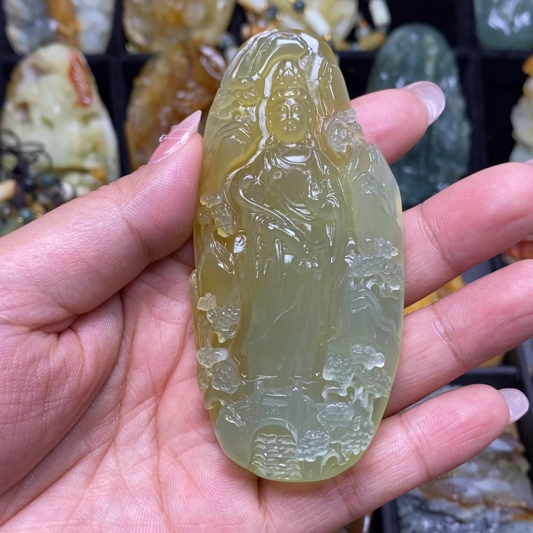 蛇纹石玉未镶嵌吊坠(赠链)不***丶