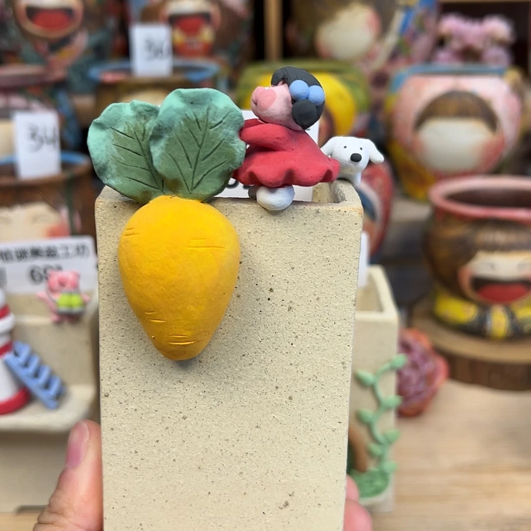 红陶?****鹅682可爱猪猪盆