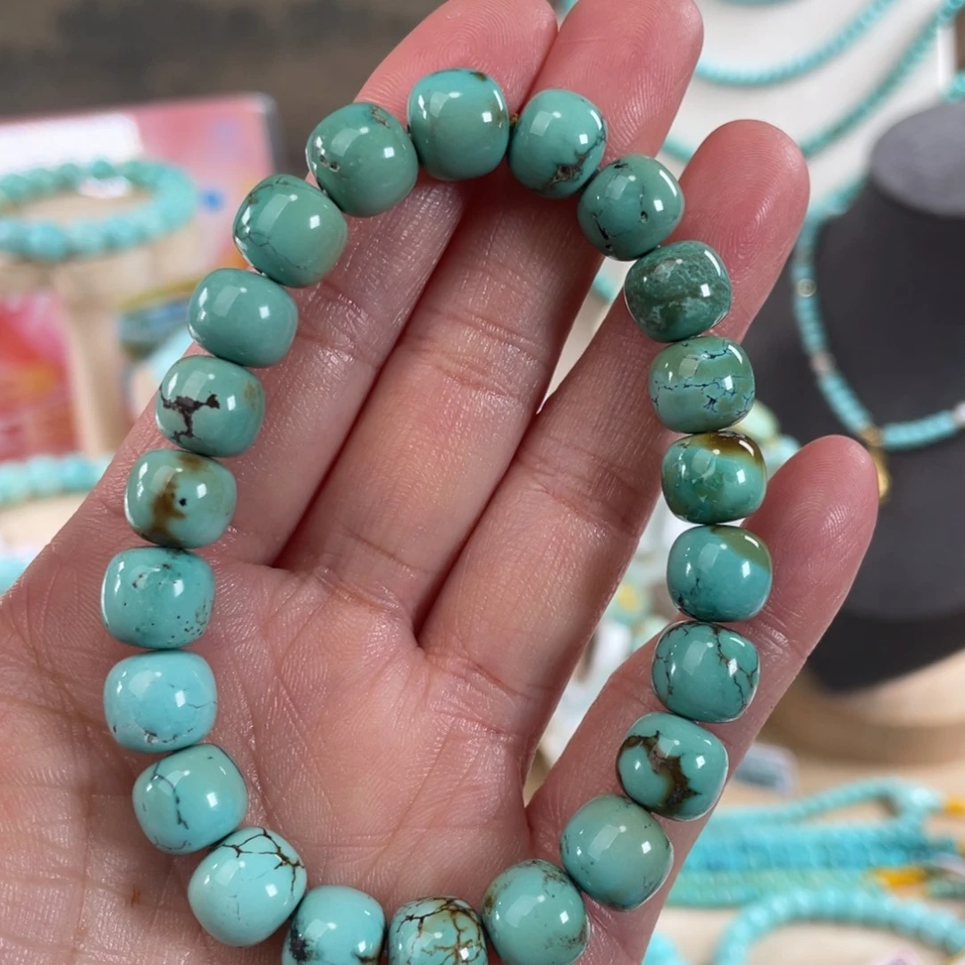 绿松石未镶嵌套链9+精品高瓷老型手串