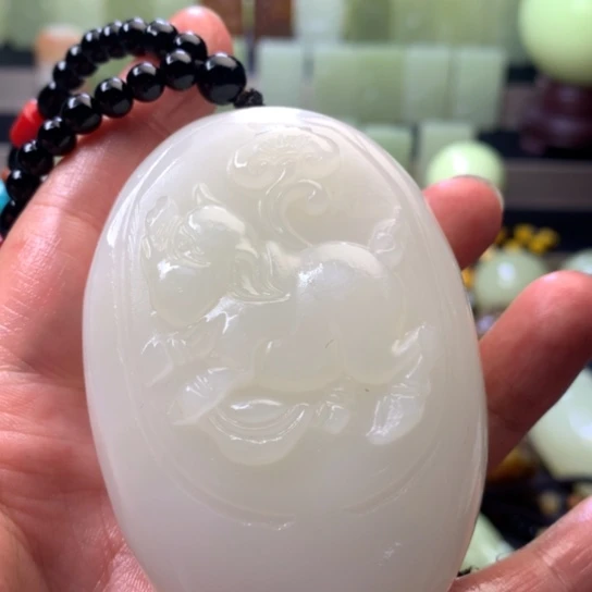 石材方解石手把件