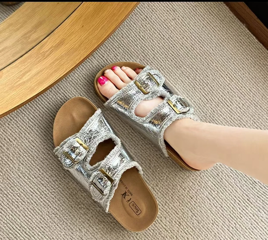 917-1厚底博肯拖鞋女2025新款外穿流苏拖鞋