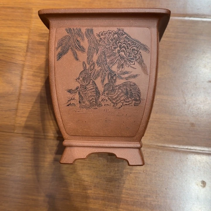 王***渤紫砂花盆原矿紫泥