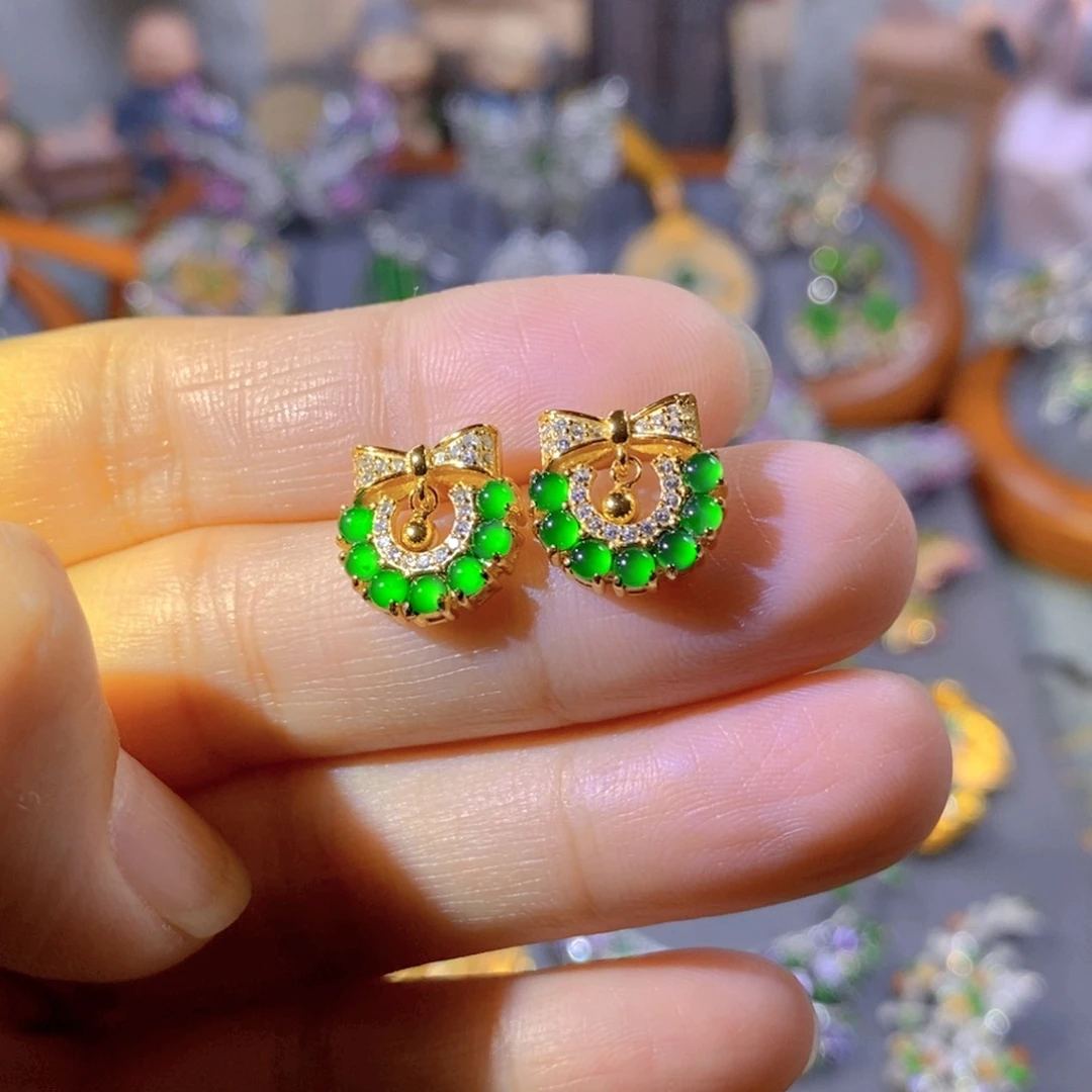 颈饰银S925镶嵌翡翠