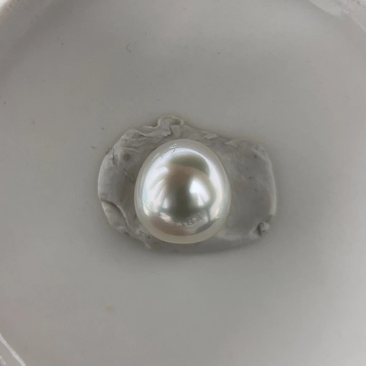 未镶嵌海水珍珠耳饰11-12mm 澳白 极强光H7 水滴