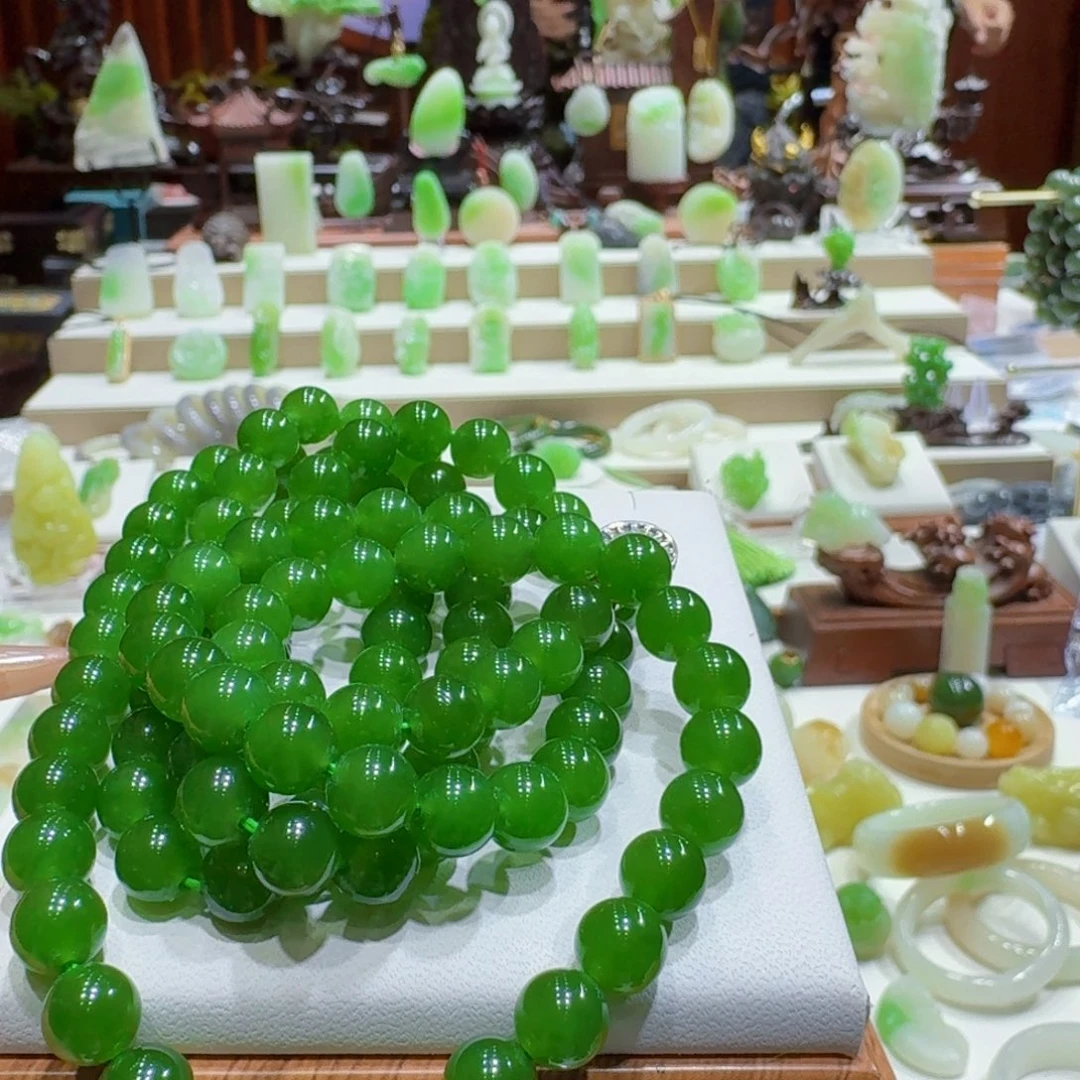 和田玉（碧玉）未镶嵌挂件碧玉108