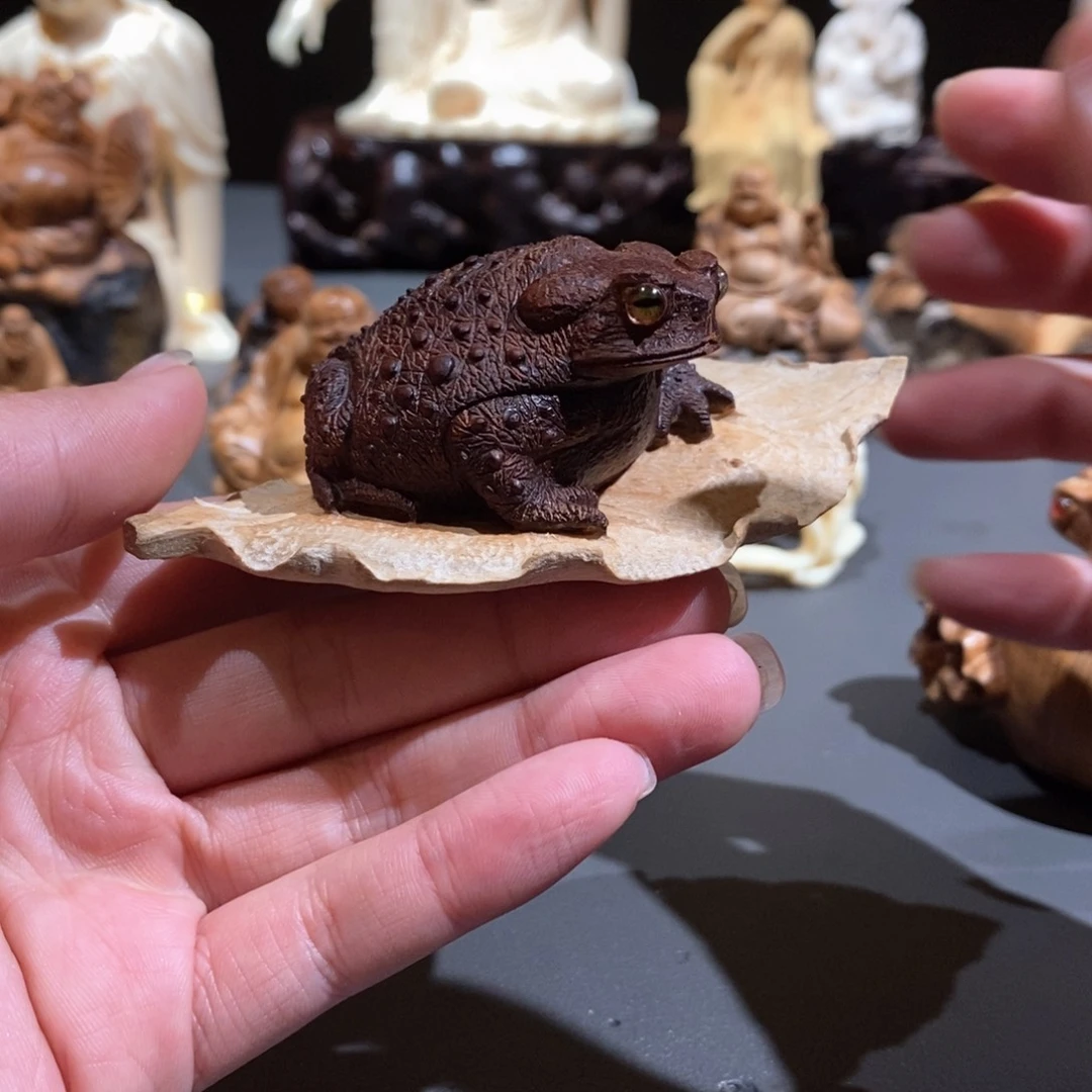 檀香紫檀（小叶紫檀）愿***3青蛙小叶紫檀俏色巧雕