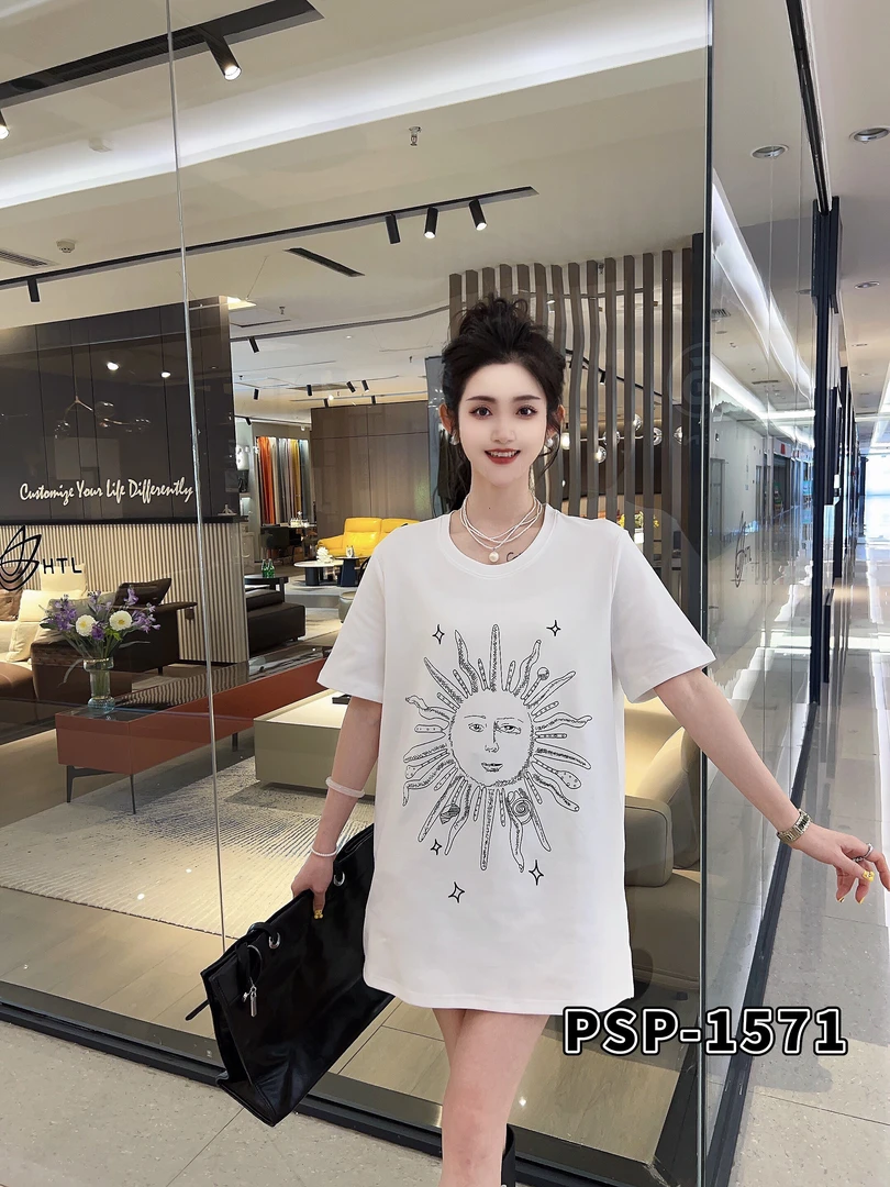 新款大码女装休闲打底衫半袖时尚舒适百搭个性显瘦网红圆领#1571