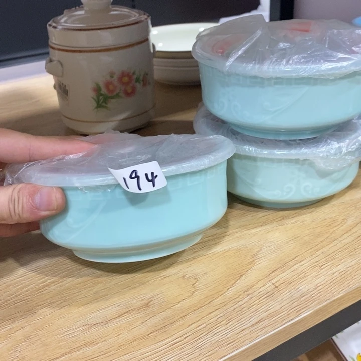 萍***聚陶摆件194号3个装5.3英寸雅诚德带盖保鲜碗