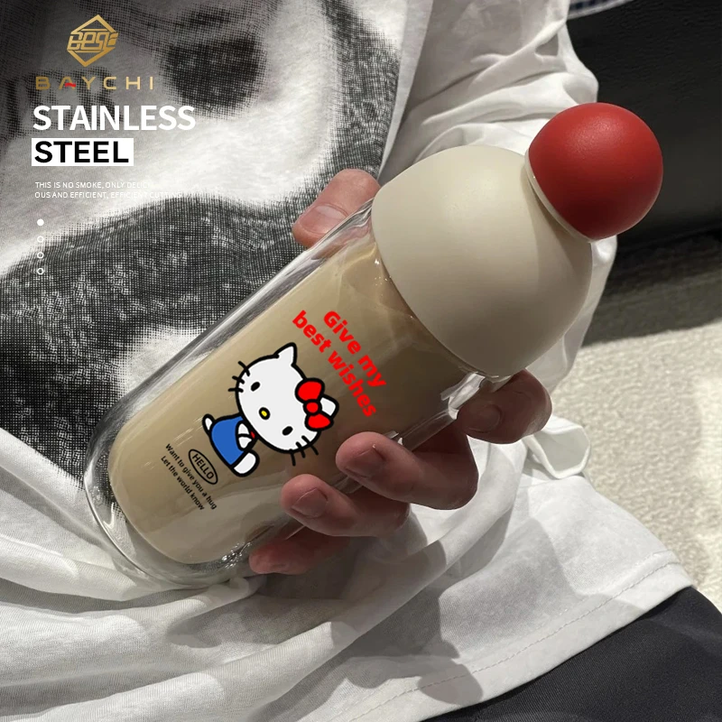 夏天玻璃杯hellokitty联名水杯子爆款2025新款小众生日礼物送女生