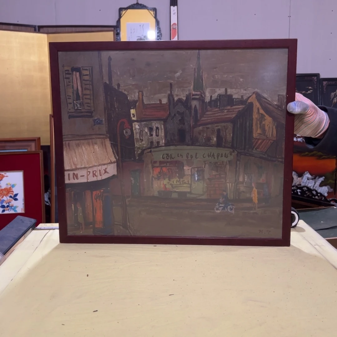 绘画林***0屏风框画茶空间设计