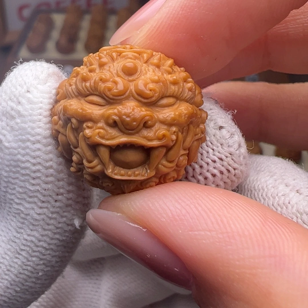 把件猴头核桃精修款吞金唐狮全品有正常封口线