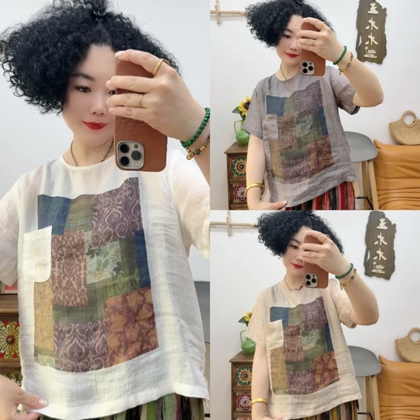 【木木新品】3019#苎麻麻衫