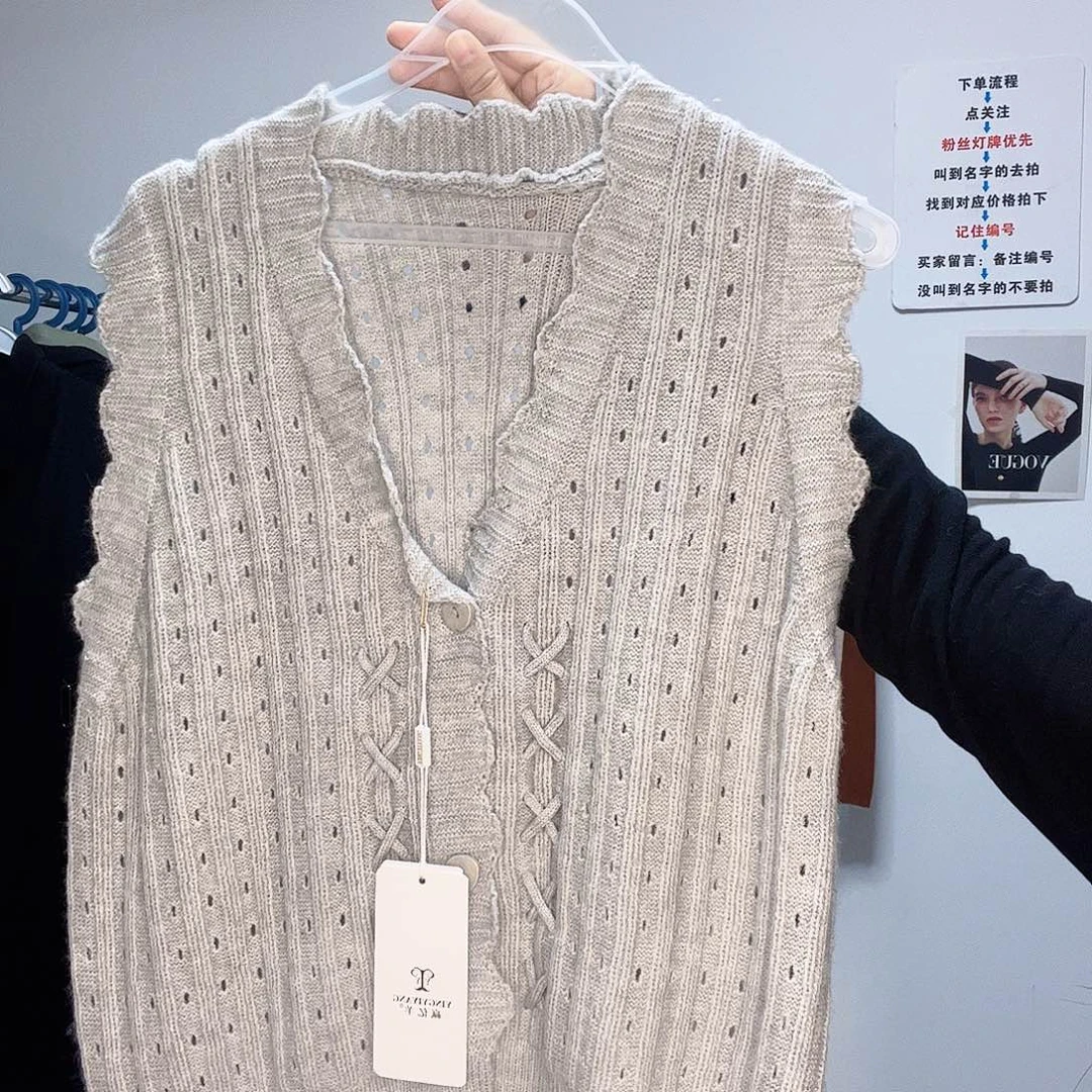 维纶聚酯纤维百搭时尚潮流马甲开衫