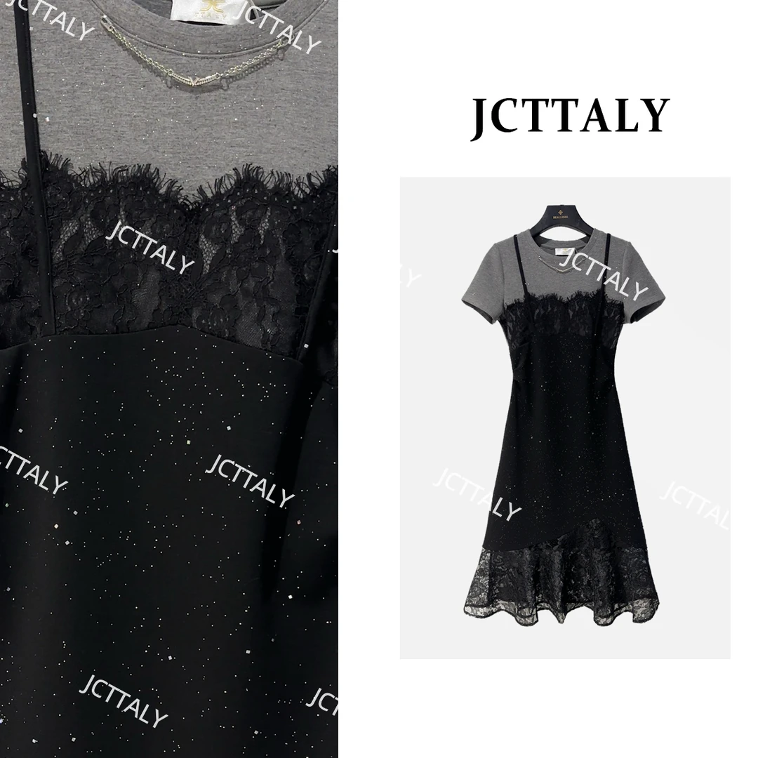 【宠粉价】法式夏季拼接A字裙连衣裙设计感老钱风甜辣风JC-A3977