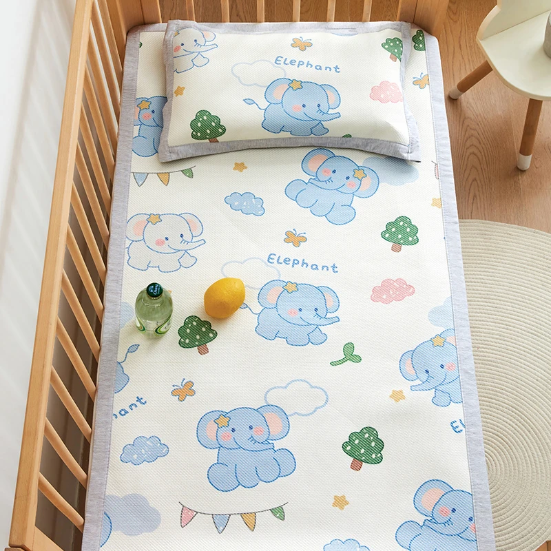 a类婴儿凉席冰藤席子专用幼儿园午睡小宝宝夏季软儿童拼接床可用