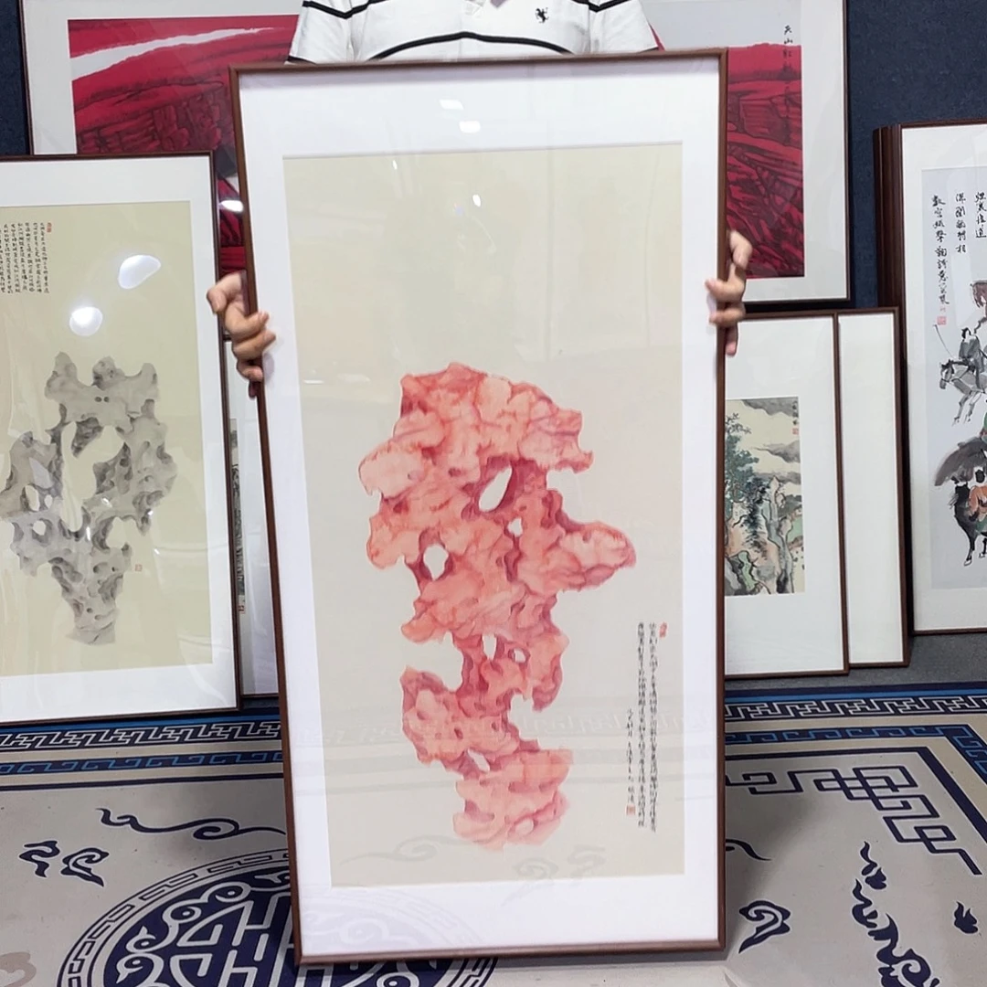 国画手绘画作品带框60/120