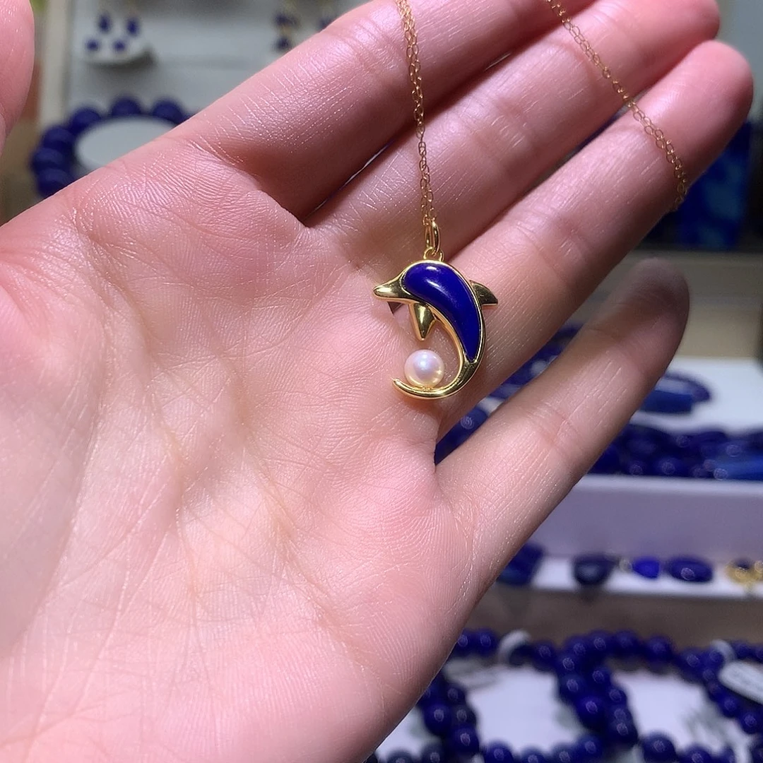 青金石合金天然原矿项链