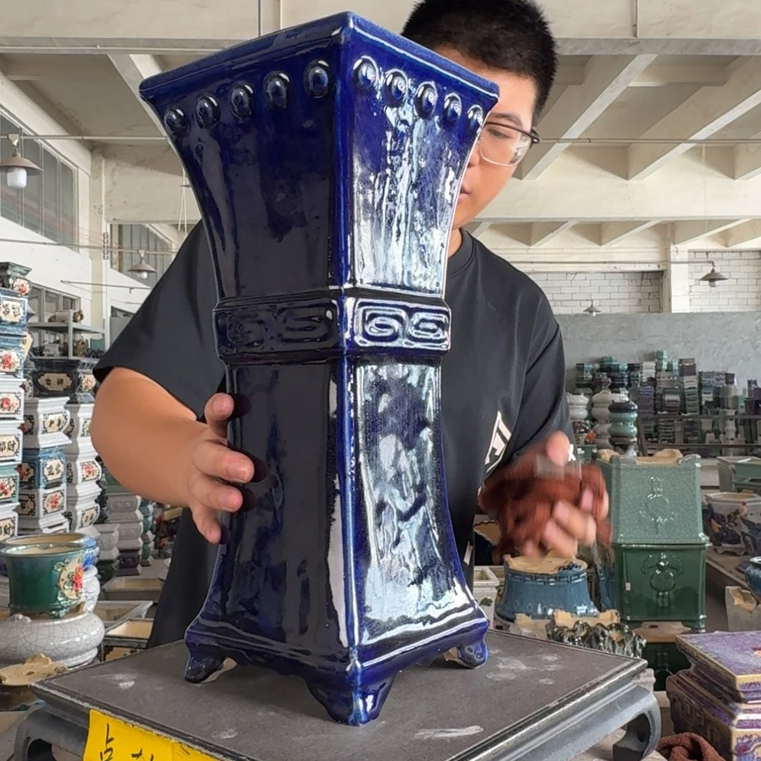 。一风堂石湾花盆 微瑕 内15*38