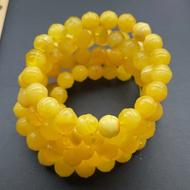 苍***）琥珀颈饰未镶嵌天然琥珀蜜蜡