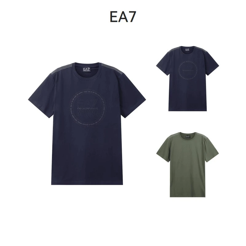 EA7阿玛尼Armani 男士圆环徽标胶印短袖健身T恤 3DPT39 PJTJZ