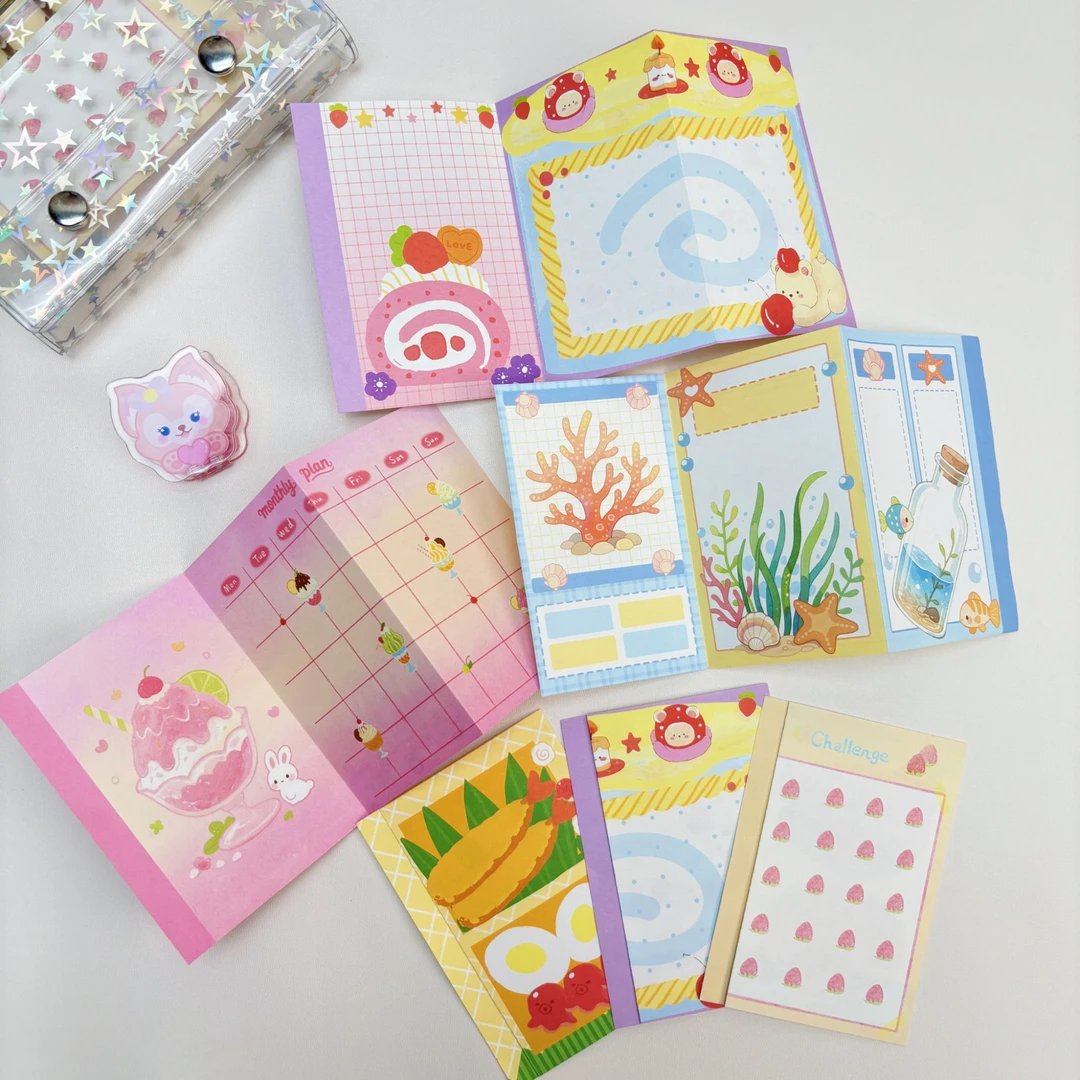 【捣蛋鬼三折页】原创可爱M5三折页计划本双面异面印刷100g 15张/包