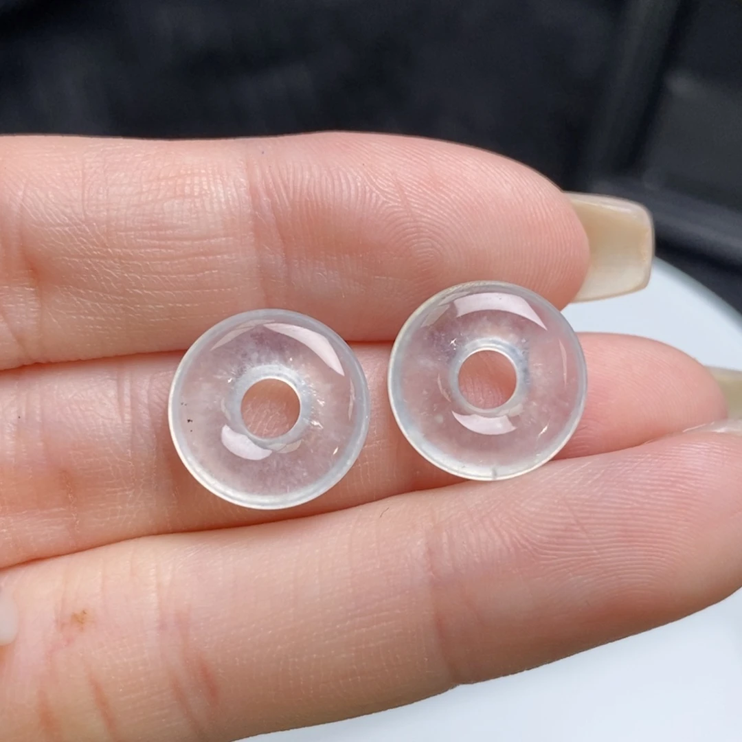 翡翠未镶嵌耳饰冰圈圈