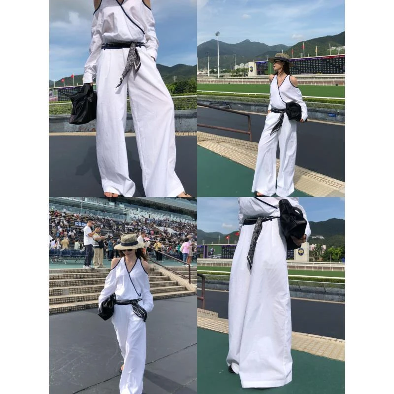 婉君W【老钱美学】夏季高腰显瘦阔腿裤百搭休闲裤子LWJ25C3TZ2049