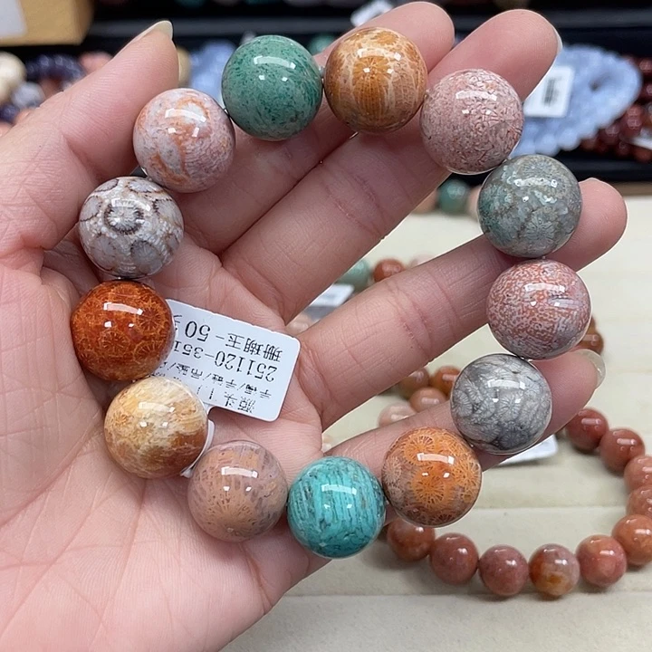 未镶嵌手串硅化珊瑚（珊瑚玉）255