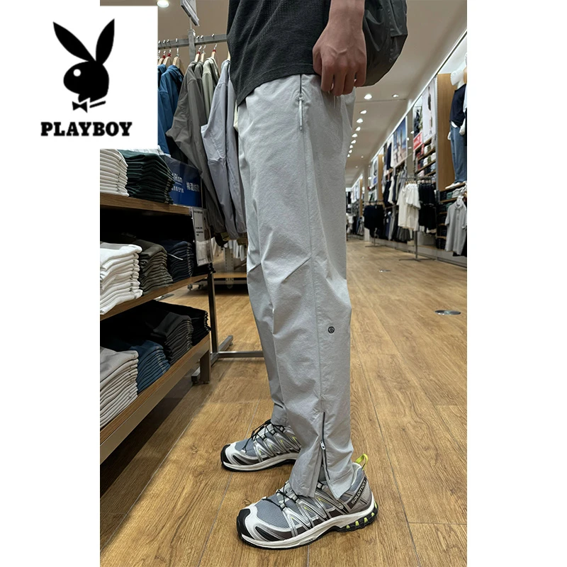 花花公子夏季机能拉链户外冰丝速干显瘦百搭男女同款工装休闲裤