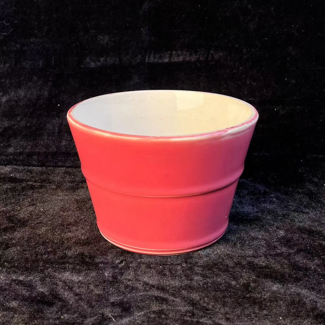 明代胭脂红马蹄杯