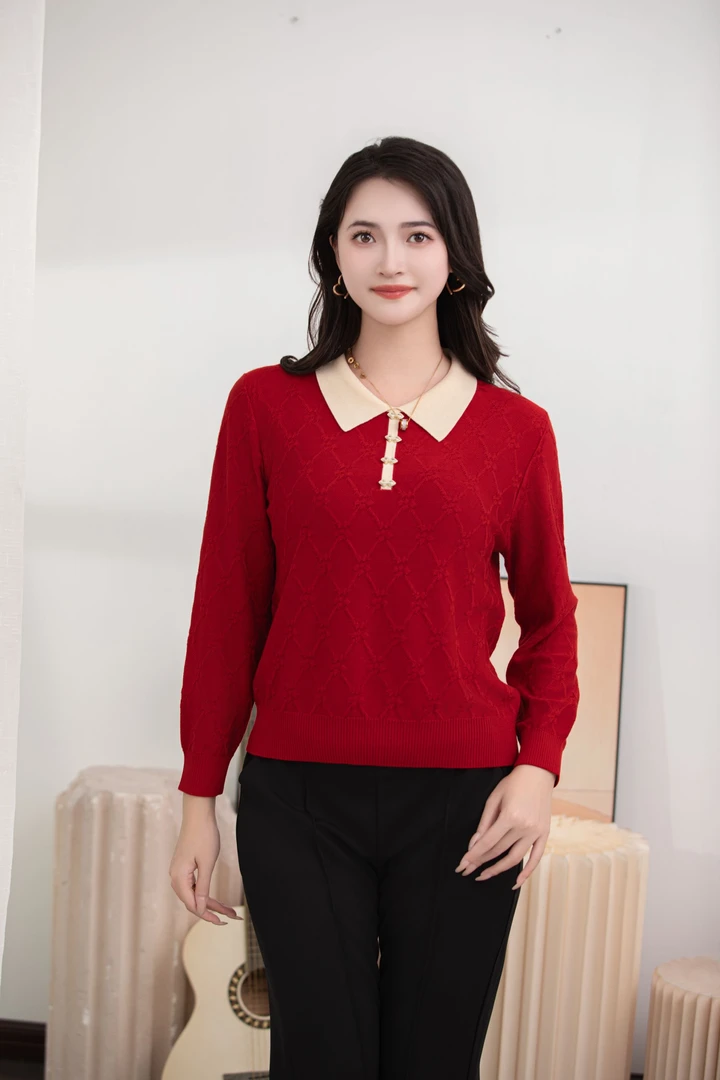 长袖2025新款莱赛尔天丝针织小香风女百搭针织衫气质减龄上衣集合