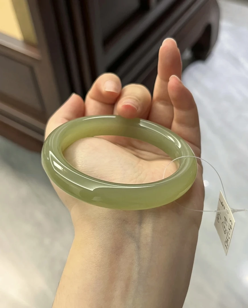 【冰茶晴/冰湖水手镯】产自青海SAAAA昆仑山脉门店新款油润冰透高级