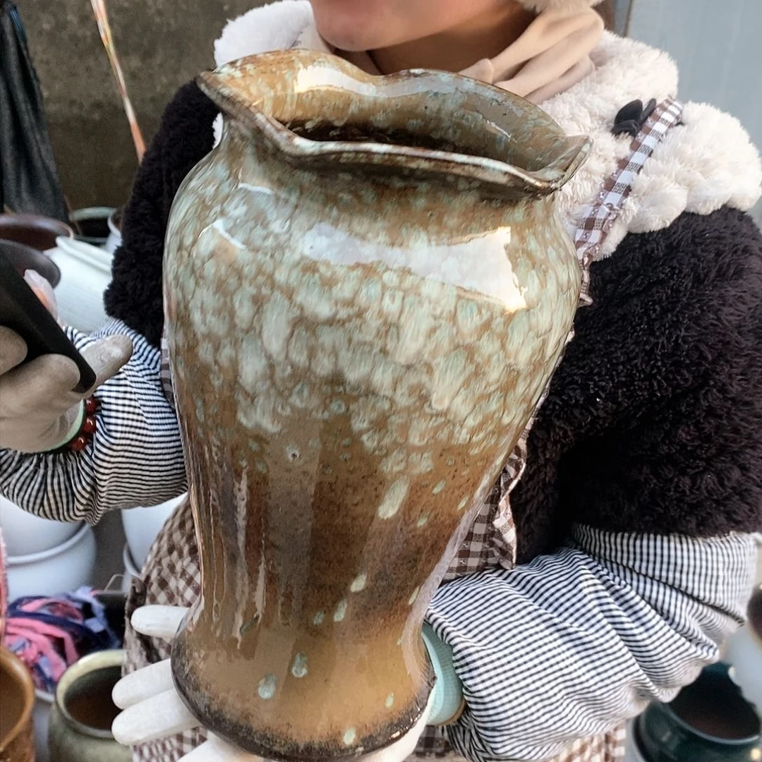 紫砂花盆瑕疵口17高30