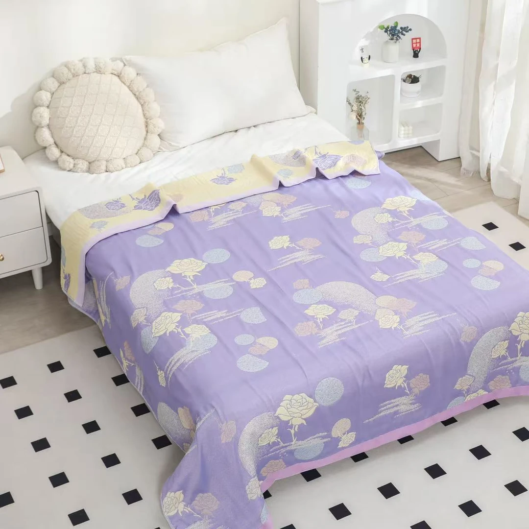 【福利单人毛巾被】150*200cm多层纱布盖毯床盖亲肤柔软透气