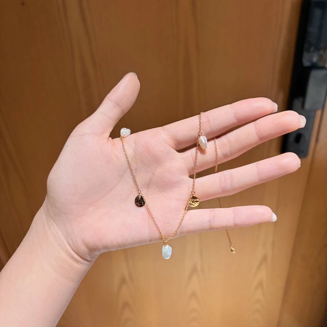 链子925银仿珍珠 925银女冷淡风原创设计时尚ins百搭珍珠系列坠链