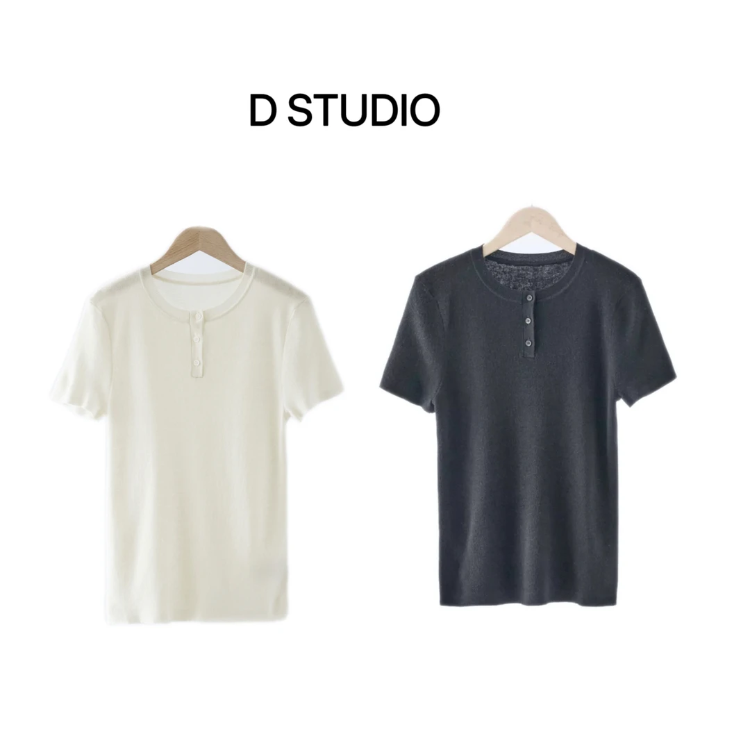 D STUDIO 亨利领短袖T恤D2619