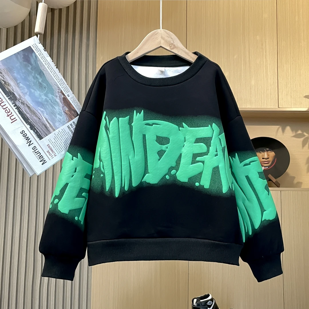 【冬款加绒】男女童贴标圆领卫衣冬季新款LYJ023