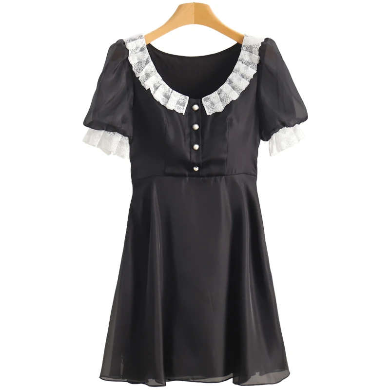 F2231-【淋】法式蕾丝拼接显瘦气质连衣裙#ZCR56L008