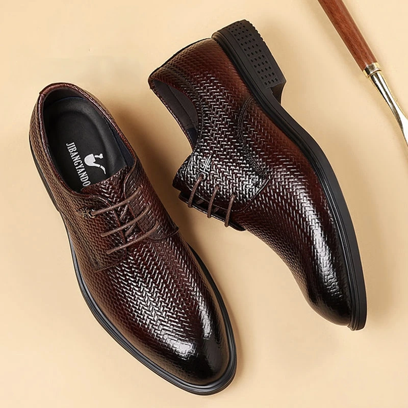 商务休闲休闲皮鞋男士高跟皮鞋正装鞋子潮流皮鞋