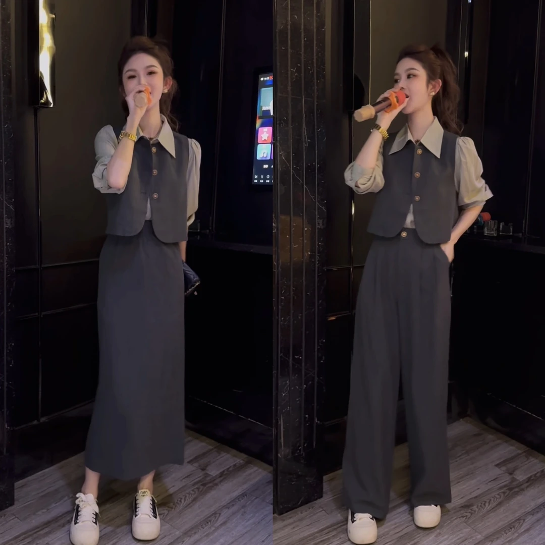 初秋新款法式纯欲减龄轻熟风时尚套装888-56#/888-55#