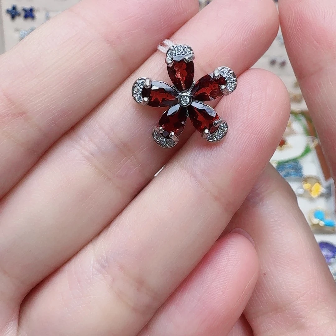 石榴石耳饰未镶嵌吊坠71