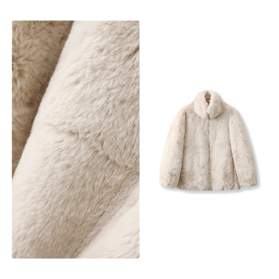 门店59&9！小绵佯外套」环保皮草不掉绒巨暖立领气质上衣女 M13968