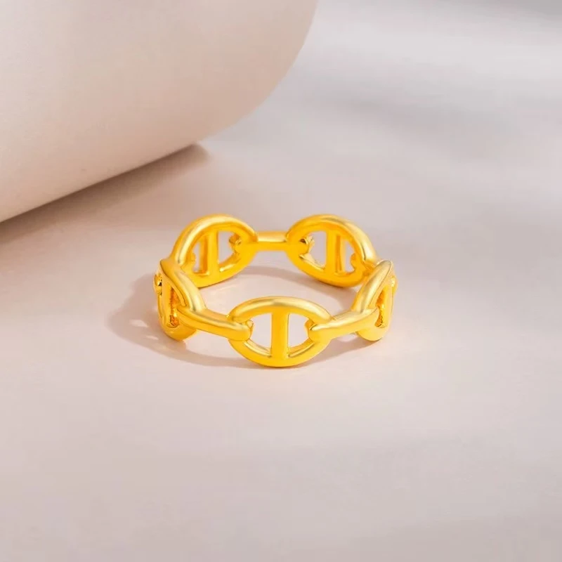 【慧姐精选】足金999 足金猪鼻戒指