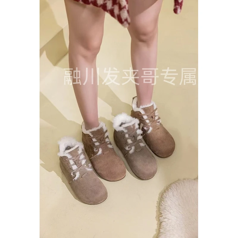 （吐司）2025新款复古高帮勃肯鞋新款加绒保暖短靴女9975