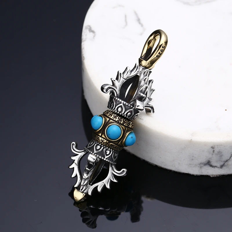 吊坠925银 民族风国潮金刚吊坠 百搭项链流行挂坠