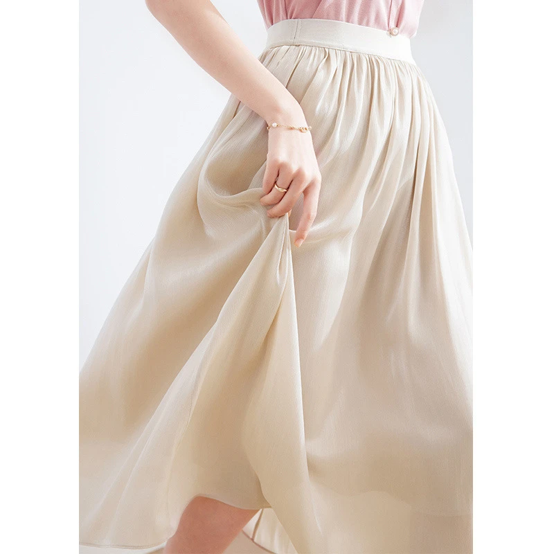 夏季新款流光裙气质名媛轻熟风显瘦百褶半身裙1156